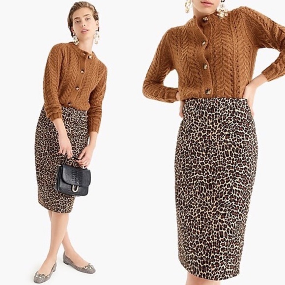 No. 2 Pencil® skirt in leopard bi-stretch cotton